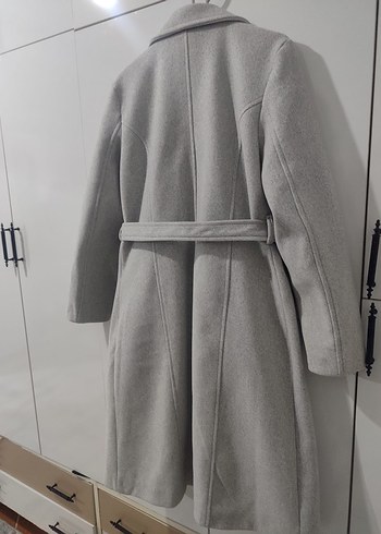 Gri Uzun Kadın Kaban - Görsel 3