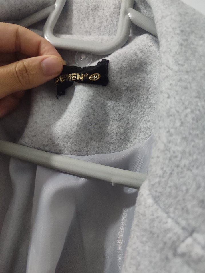 Gri Uzun Kadın Kaban - Görsel 2