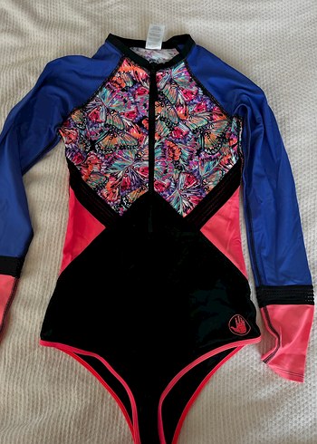 Kadın Uzun Kollu Renkli Mini Mayo - Görsel 2