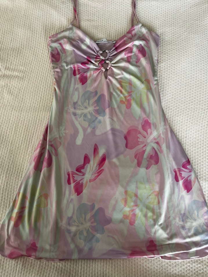 BERSHKA Pembe Bağlamalı Lohusa elbise - Görsel 2