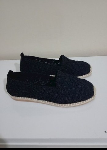 Kadın Siyah Örgü Dolgu Topuk Espadril - Görsel 4