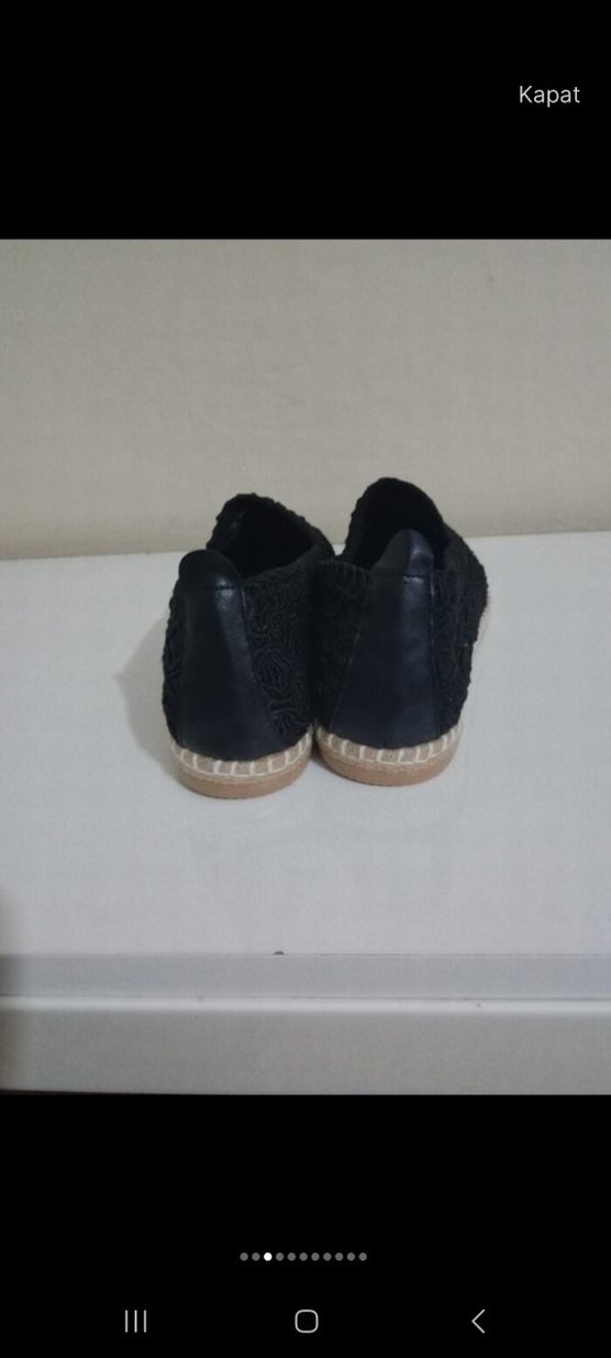 Kadın Siyah Örgü Dolgu Topuk Espadril - Görsel 2