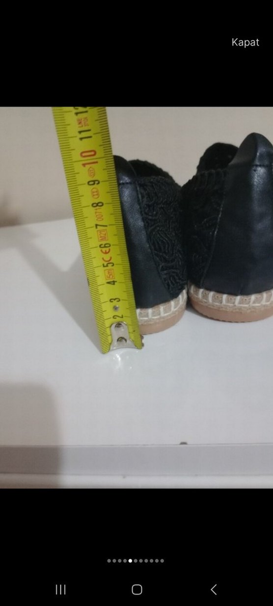 Kadın Siyah Örgü Dolgu Topuk Espadril - Görsel 5