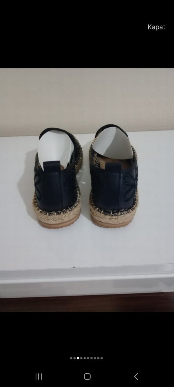 Siyah Dantel Detaylı Kadın Dolgu Topuk Espadril - Görsel 3