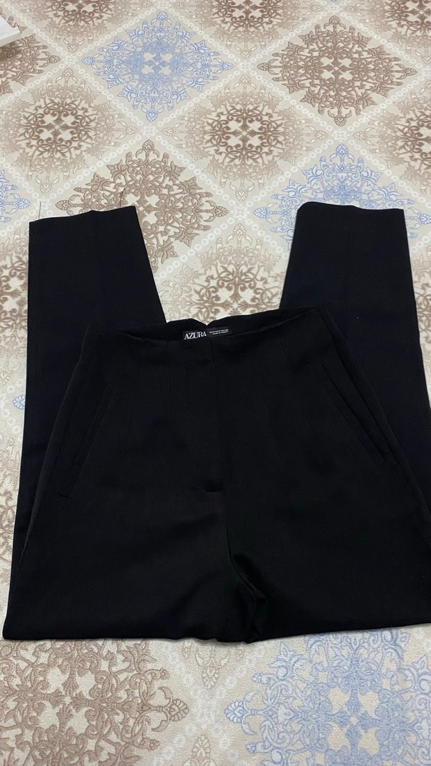 Yuksek bel kumaş ofis pantolonu - Görsel 5