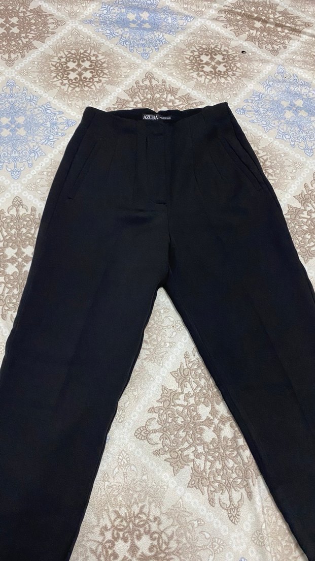 Yuksek bel kumaş ofis pantolonu - Görsel 2