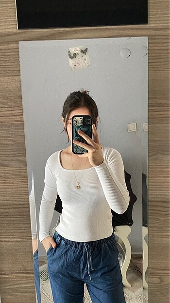 Diğer Hic giyilmedi kare yaka bluz