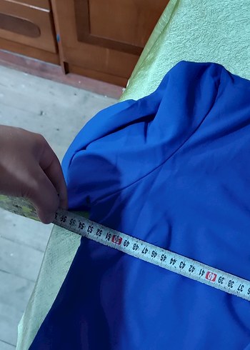 46 Beden mavi Renk Mavi Uzun Kesim Kadın Ceket