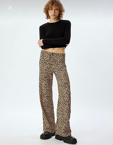 Koton leopar yazlık pantolon