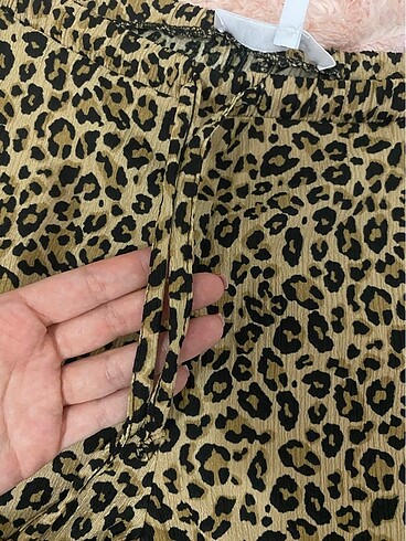 xs Beden Koton leopar yazlık pantolon