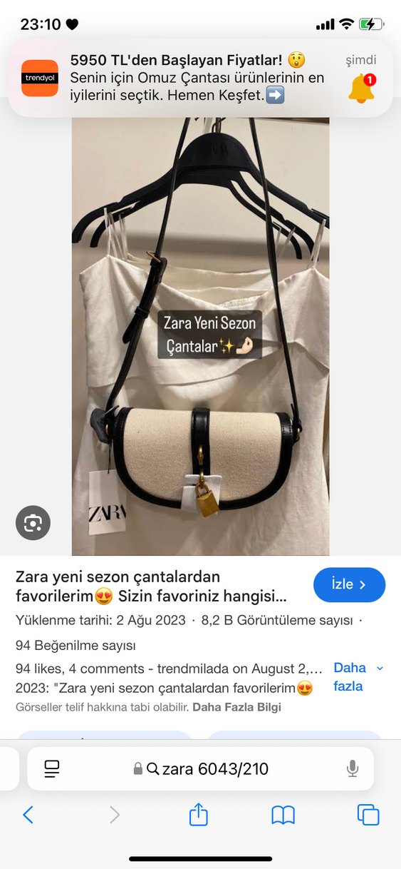 Siyah Deri Kemer Detaylı Keten Karışımlı Zara Çapraz Çanta - Görsel 2