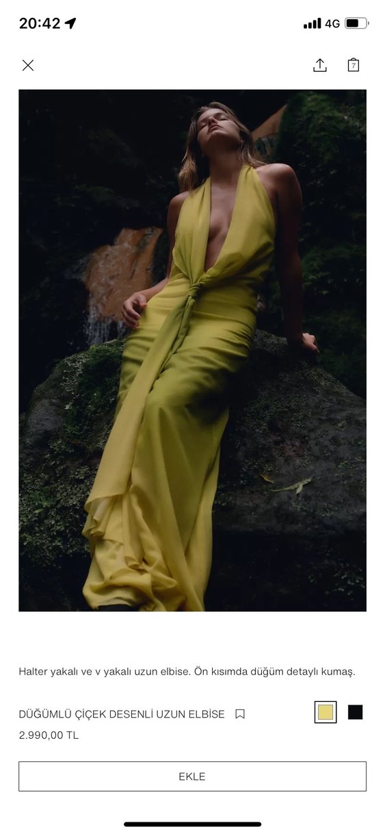 Zara Düğümlü Uzun Elbise - Görsel 2