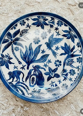 Hm home mavi kuşlu 2 fincan 2 tabak set - Görsel 4