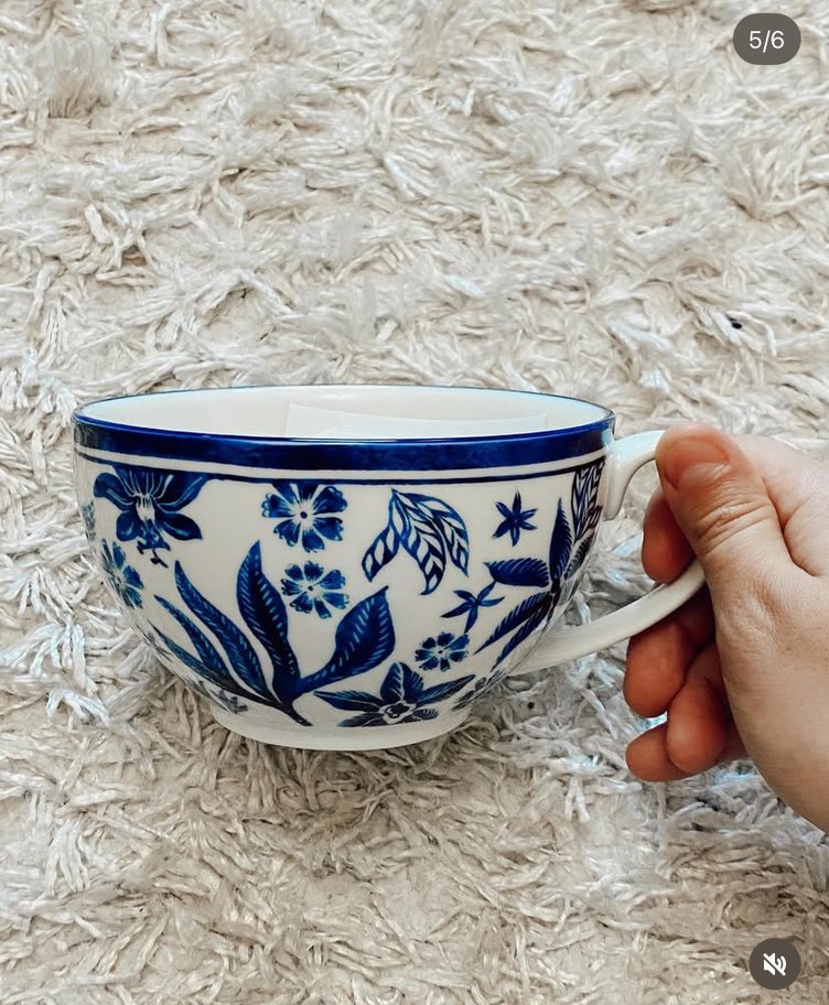 Hm home mavi kuşlu 2 fincan 2 tabak set - Görsel 5