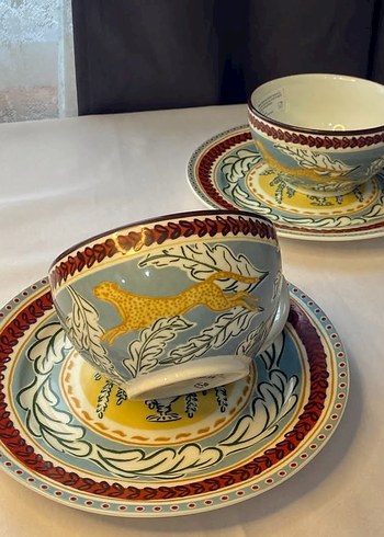 Hm home 2 tabak 2 fincan kupa leoparlı - Görsel 4