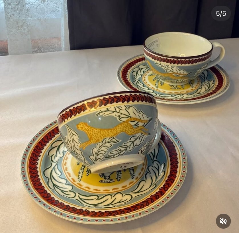 Hm home 2 tabak 2 fincan kupa leoparlı - Görsel 4