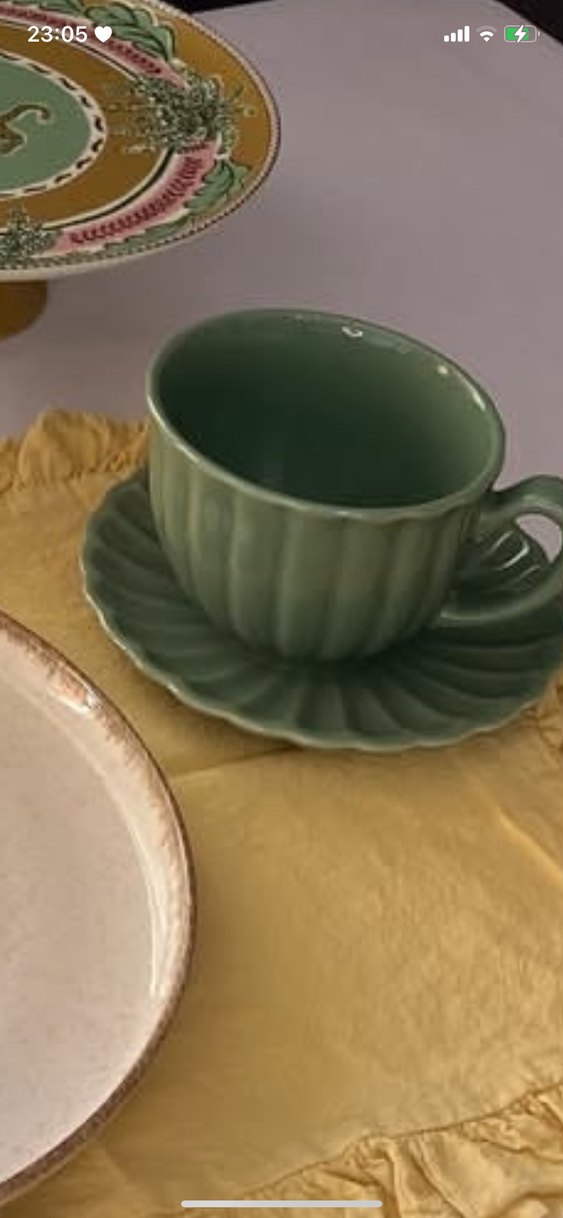 HM Home Yeşil Kupa Fincan ve Tabağı toplam 4 ürün - Görsel 3