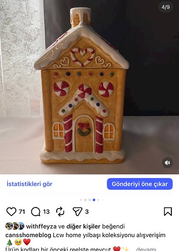 Lcw home yılbaşı temalı ev şeklinde kurabiye kavanozu - Görsel 2