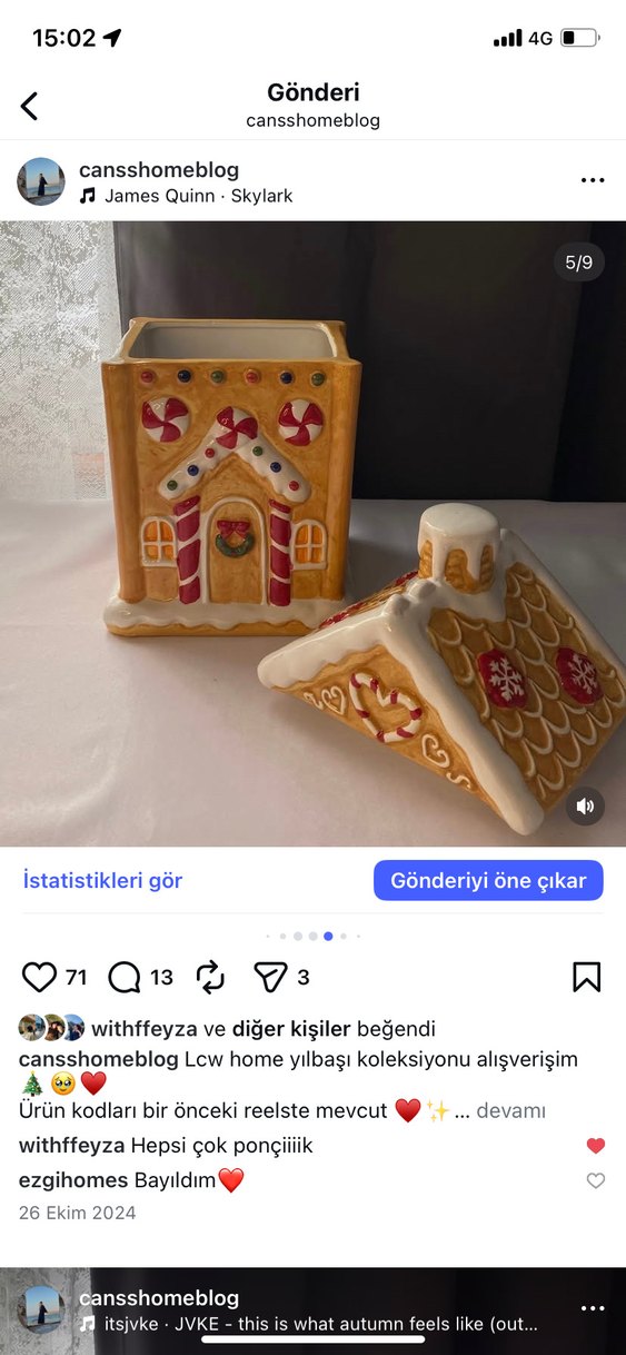 Lcw home yılbaşı temalı ev şeklinde kurabiye kavanozu - Görsel 3