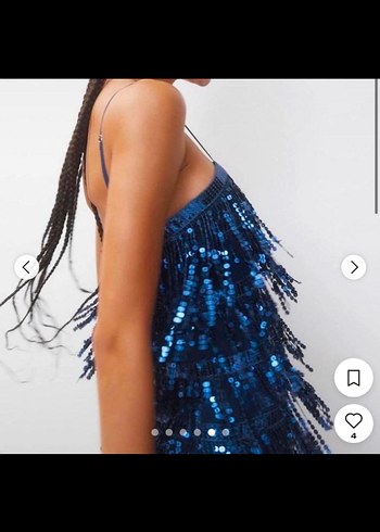 xs Beden lacivert Renk Pull and Bear kısa Mavi lacivert Mini Payetli pullu Elbise