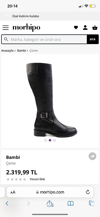 Bambi hakiki deri leather siyah deri çizme