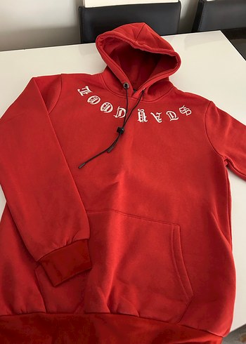 Kapüşonlu Kırmızı Erkek Sweatshirt