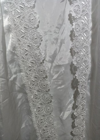 Nakışlı Uzun Beyaz Vintage Kadın Sabahlık - Görsel 6