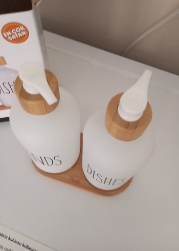 Beyaz El ve Bulaşık Sıvı Sabunluk Seti - Görsel 2