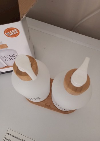 Beyaz El ve Bulaşık Sıvı Sabunluk Seti - Görsel 4