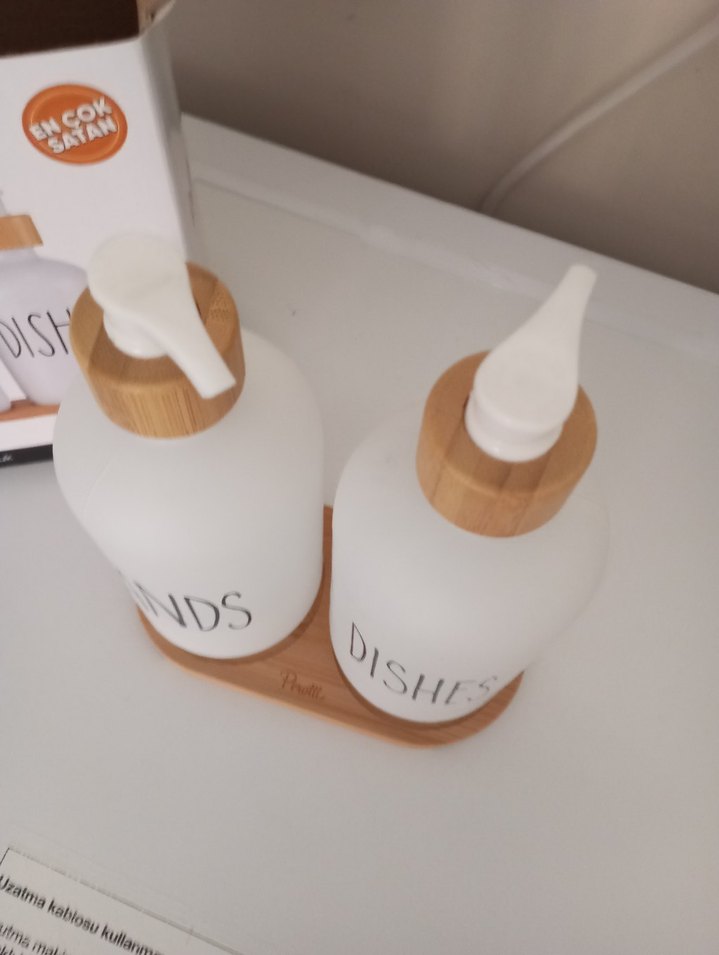Beyaz El ve Bulaşık Sıvı Sabunluk Seti - Görsel 2