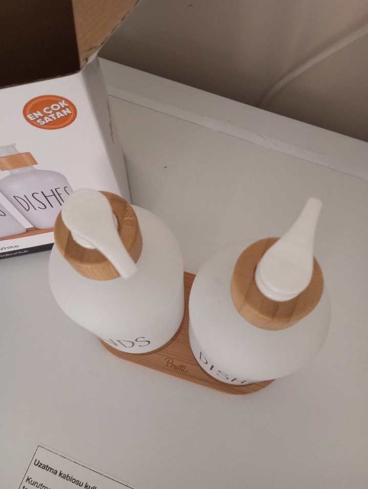 Beyaz El ve Bulaşık Sıvı Sabunluk Seti - Görsel 4