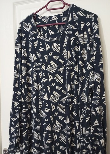 Kadın Lacivert Pilili Uzun Kollu Uzun Elbise - Görsel 2