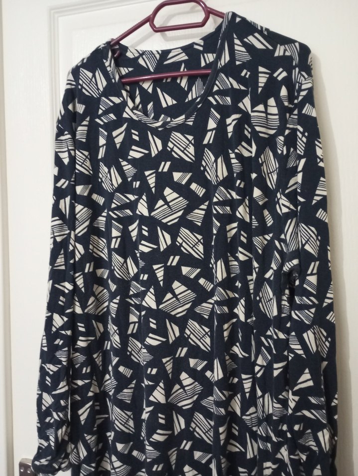 Kadın Lacivert Pilili Uzun Kollu Uzun Elbise - Görsel 2