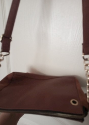 Zincir Detaylı Kahverengi Deri Kadın Çanta - Görsel 3