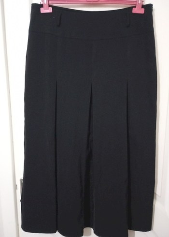 Kadın Siyah Piliseli Midi Etek - Görsel 2