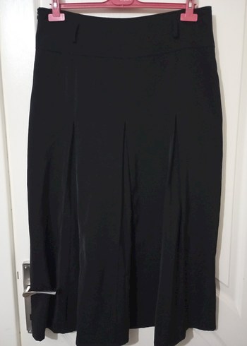 Kadın Siyah Piliseli Midi Etek - Görsel 5