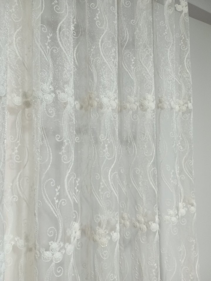 Beyaz Nakışlı Bohem Perde - Görsel 4