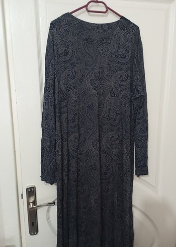 Gri Desenli Uzun Bohem Kadın Elbise - Görsel 4