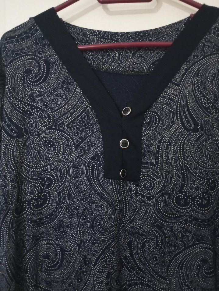 Gri Desenli Uzun Bohem Kadın Elbise - Görsel 3