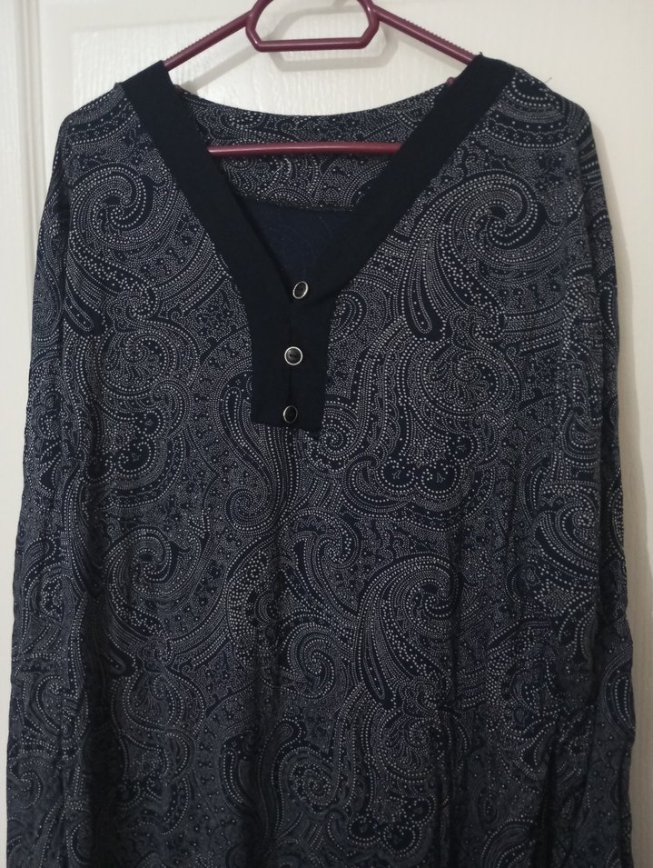 Gri Desenli Uzun Bohem Kadın Elbise - Görsel 2