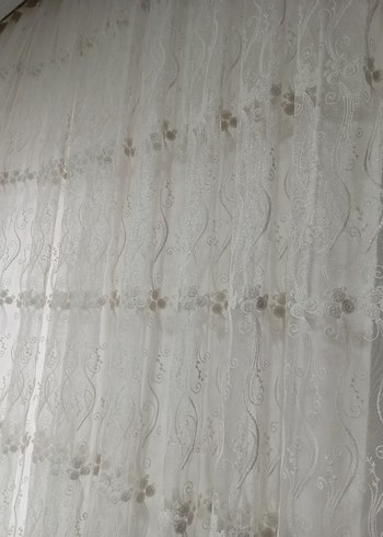 Nakışlı Beyaz Konvansiyonel Tül Perde - Görsel 3