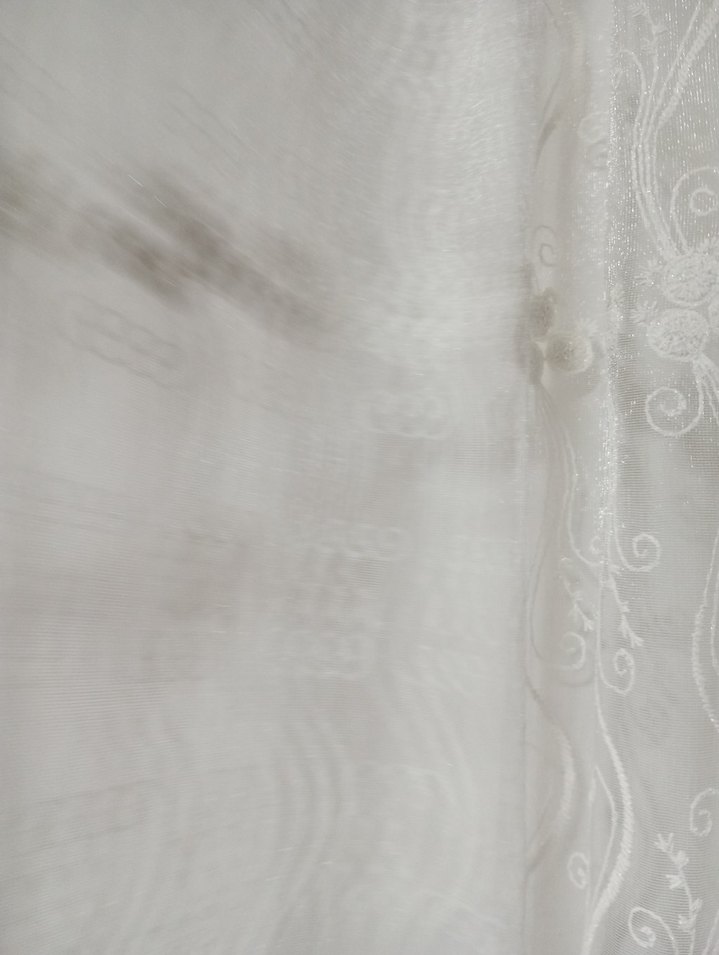 Nakışlı Beyaz Konvansiyonel Tül Perde - Görsel 4