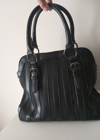 Tokalı Siyah Deri Gotik Kadın Çanta - Görsel 2