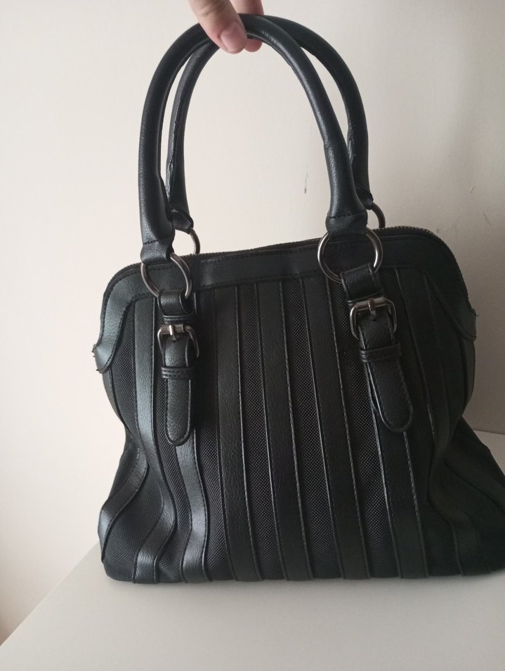 Tokalı Siyah Deri Gotik Kadın Çanta - Görsel 2