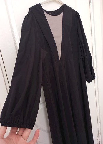 Zara V Yaka Siyah Uzun Kadın Elbise