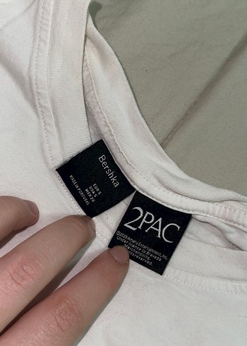 2PAC Baskılı Beyaz Erkek Tişört - Görsel 2