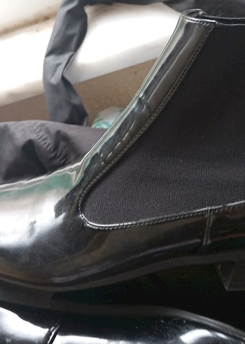 ZARA MARKA  Parlak Siyah Rugan Stiletto Bot - Görsel 7