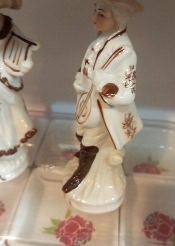 VİNTAGE Klasik Beyaz Figürin Çift - Görsel 4