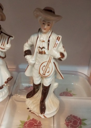 VİNTAGE Klasik Beyaz Figürin Çift - Görsel 3