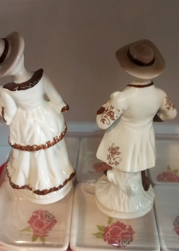 VİNTAGE Klasik Beyaz Figürin Çift - Görsel 6